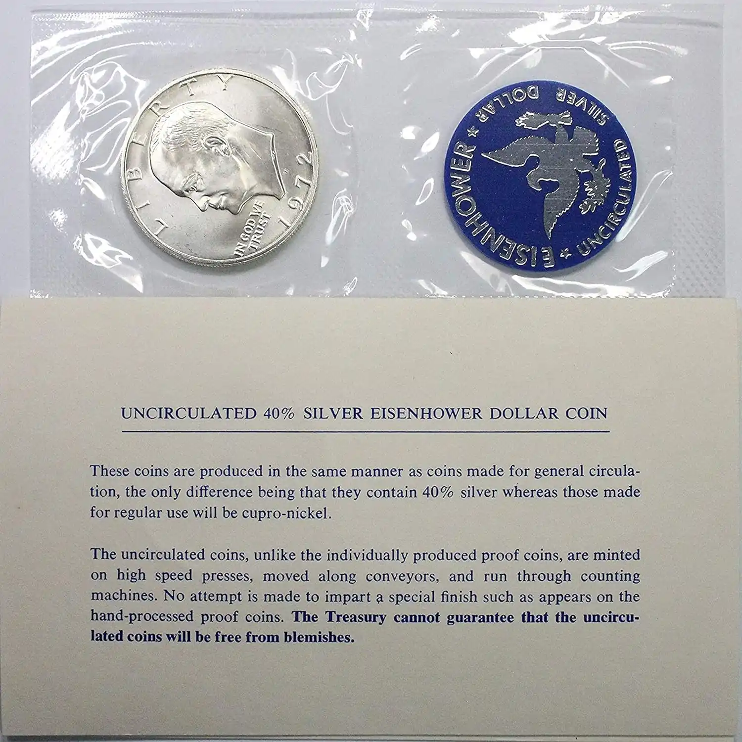 1972-S Eisenhower Dollar – Silver Uncirculated ("Blue Ike")